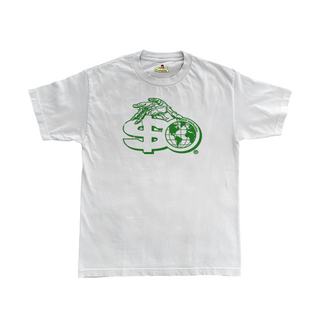 Money Rules The Wrld Tee - 100% White Cotton