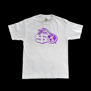 Money Rules The Wrld Tee - 100% White Cotton