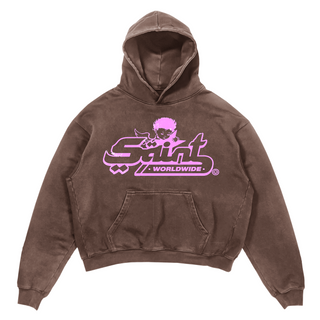 The Saint Hoodie - Brown / Pink - Heavy Cotton